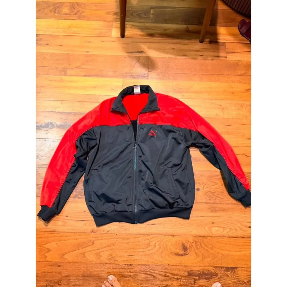 uma Men’s Black & Red Full-Zip Track Jacket Size Large